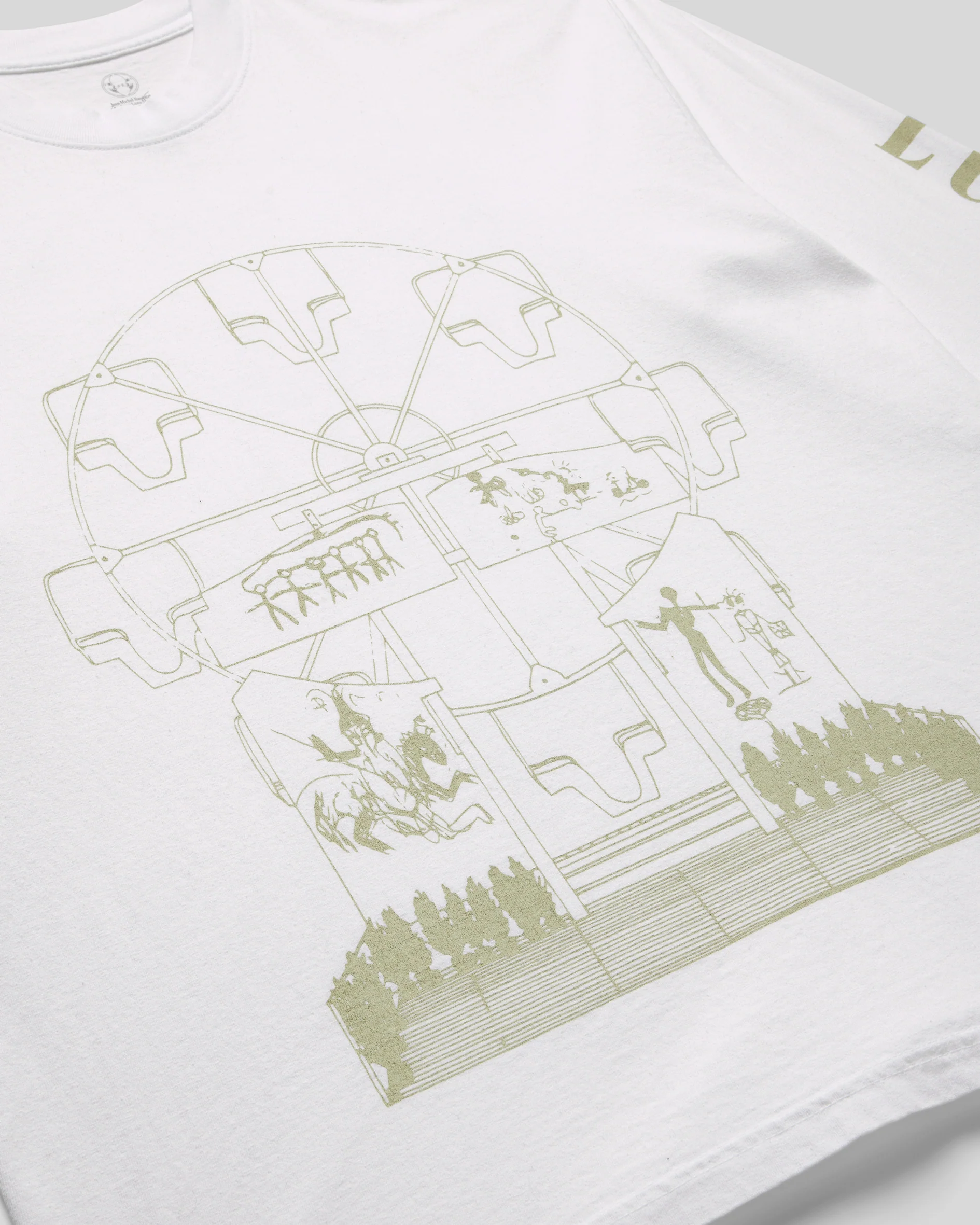 Basquiat Ferris Wheel Blueprint Long Sleeve T-Shirt - Image 3